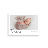 Name Script birth announcement