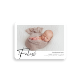 Name Script birth announcement rounded corners