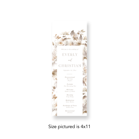 Neutral Floral wedding program