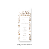 Neutral Floral wedding program rounded corners