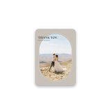 Neutral Oval Wedding Thank You Card