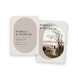 Neutral Oval invitation rounded