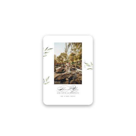 Olive Branch Wedding Thank You Card rounded