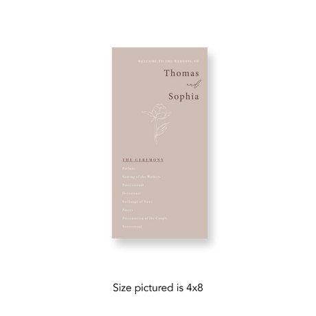 Peony wedding program