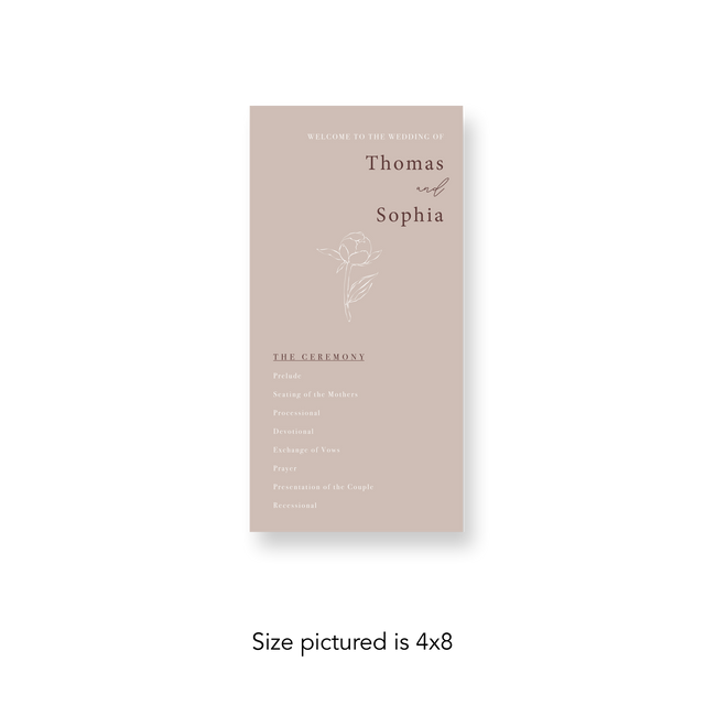 Peony wedding program