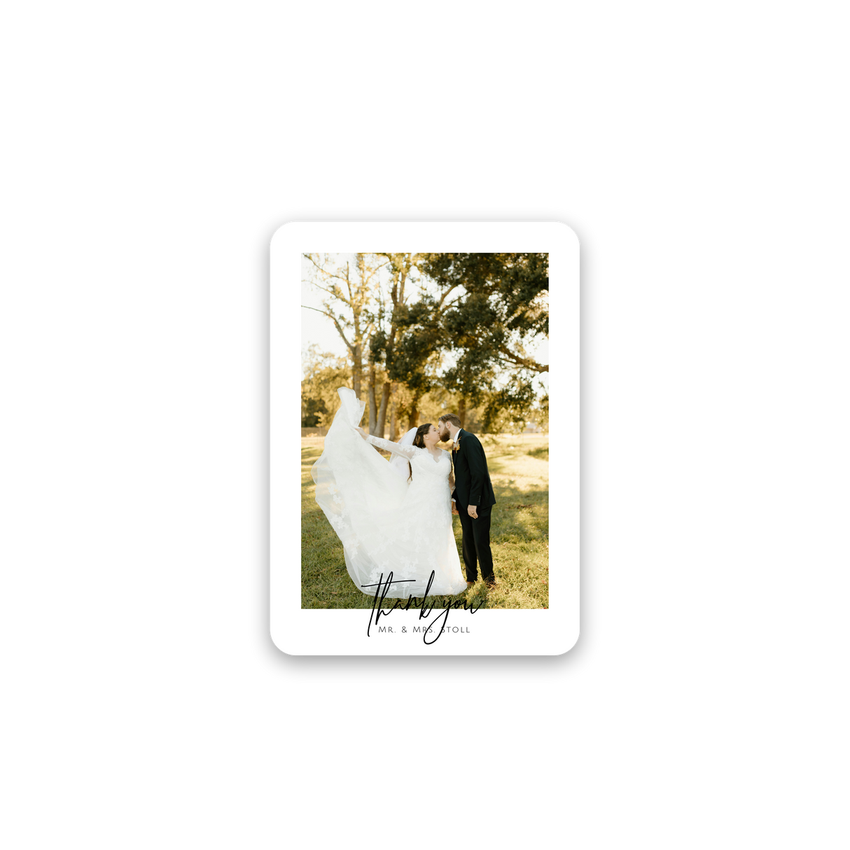 Prestige Script Wedding Thank You Card