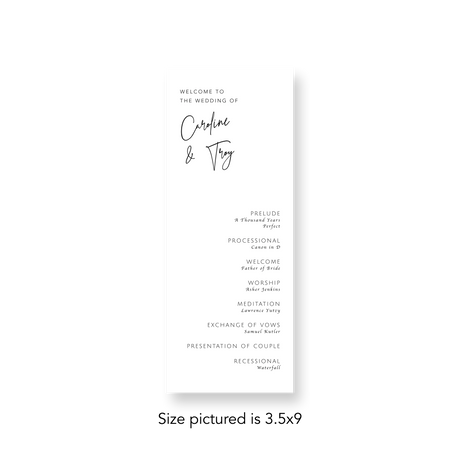 Prestige Script wedding program