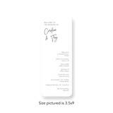 Prestige Script wedding program rounded corners