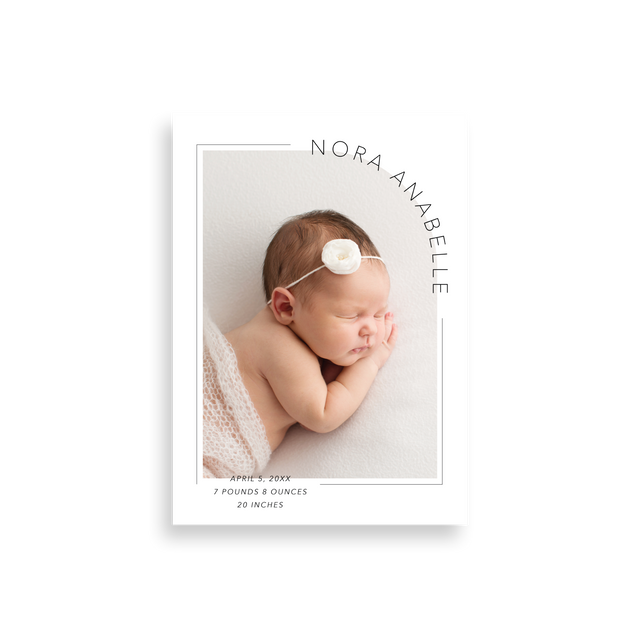 Rounded Corner birth announcement