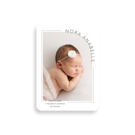 Rounded Corner birth announcement rounded corners