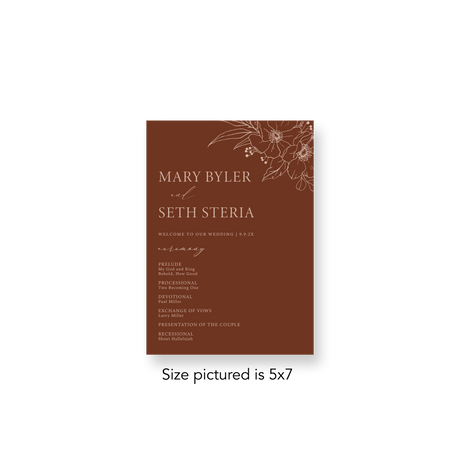 Rust wedding program