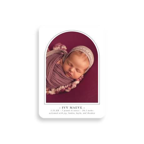 Simple Arched birth announcement rounded corners