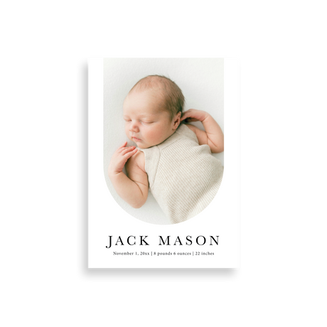 Simple Rounded birth announcement
