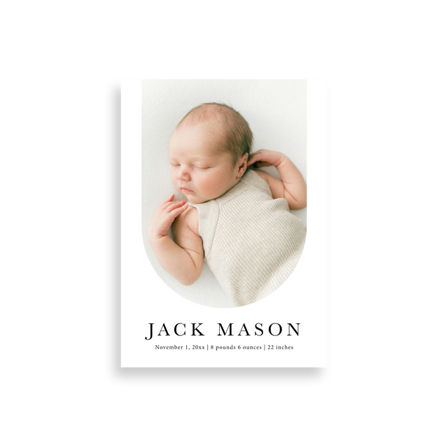 Simple Rounded birth announcement