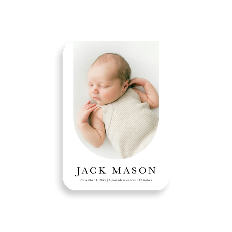Simple Rounded birth announcement rounded corners