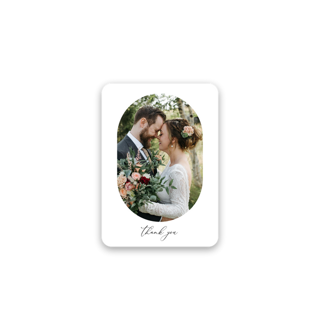Simplistic White Wedding Thank You Card