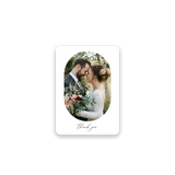 Simplistic White Wedding Thank You Card rounded