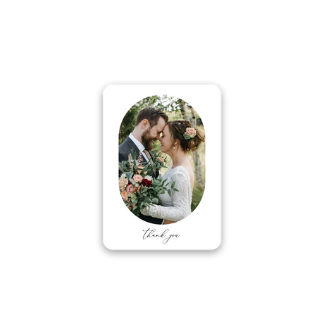 Simplistic White Wedding Thank You Card rounded