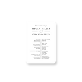 Simplistic White wedding program rounded corners