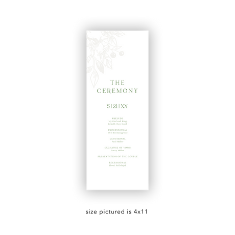 Spring Pink wedding program