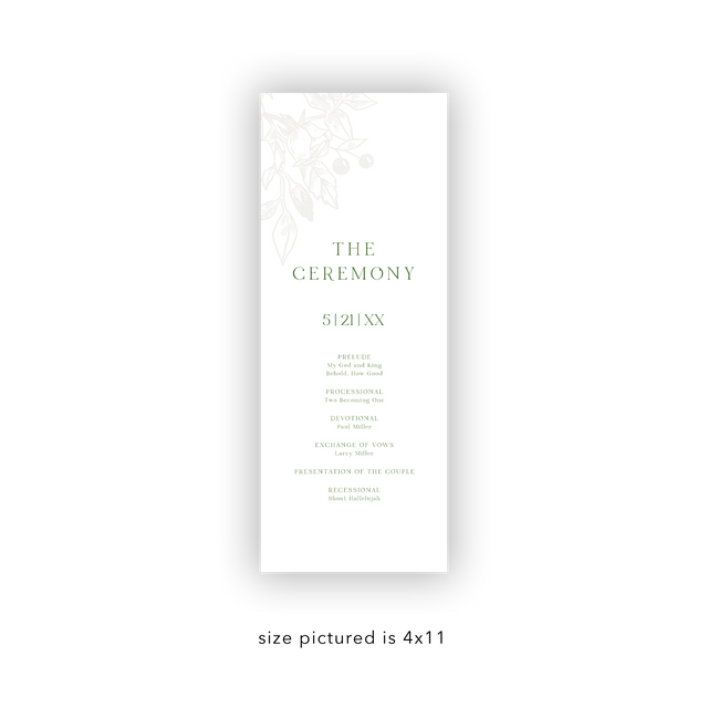 Spring Pink wedding program