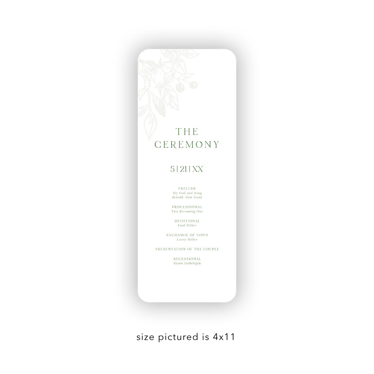 Spring Pink wedding program rounded corners