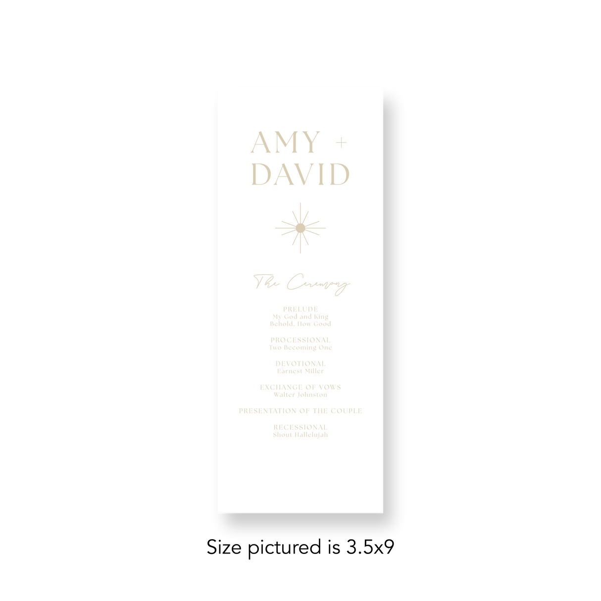 Sun and Moon wedding program
