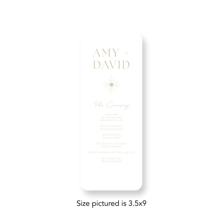 Sun and Moon wedding program rounded corners
