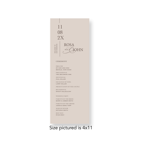 Terra Cotta wedding program