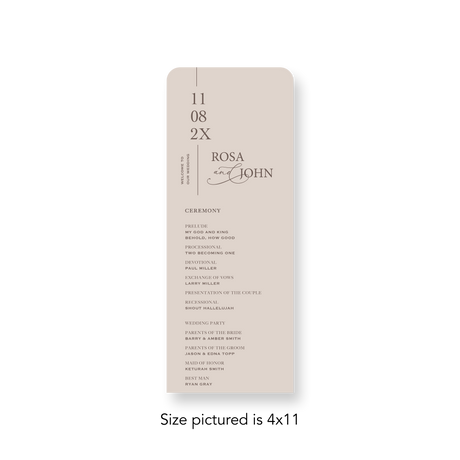 Terra Cotta wedding program rounded corners