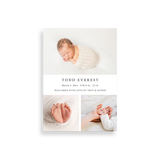 Three Photo birth announcement