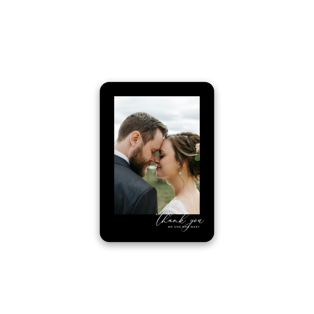 Timeless Black Wedding Thank You Card