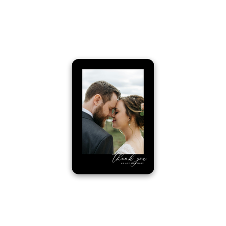Timeless Black Wedding Thank You Card rounded
