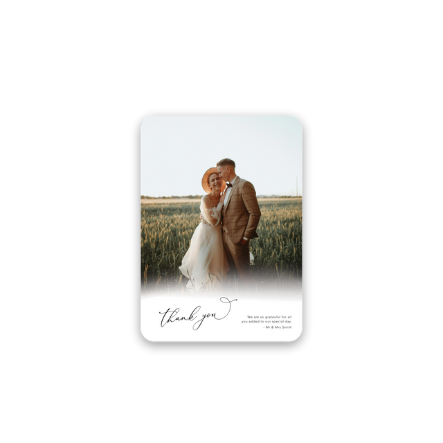 Timeless White Wedding Thank You Card