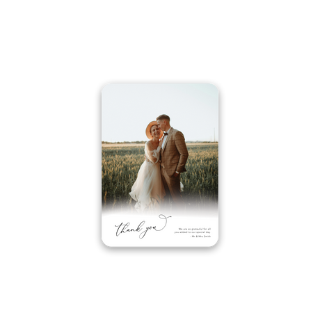 Timeless White Wedding Thank You Card rounded