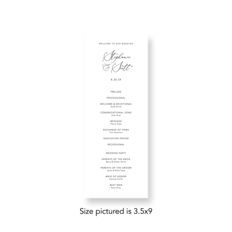 Timeless White wedding program