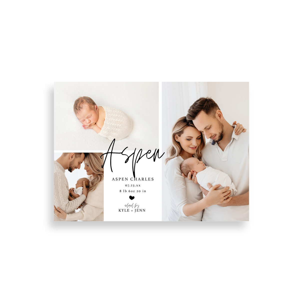 Timeless birth announcement