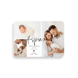 Timeless birth announcement rounded corners