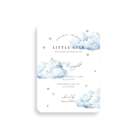 Twinkle Twinkle birth announcement rounded corners