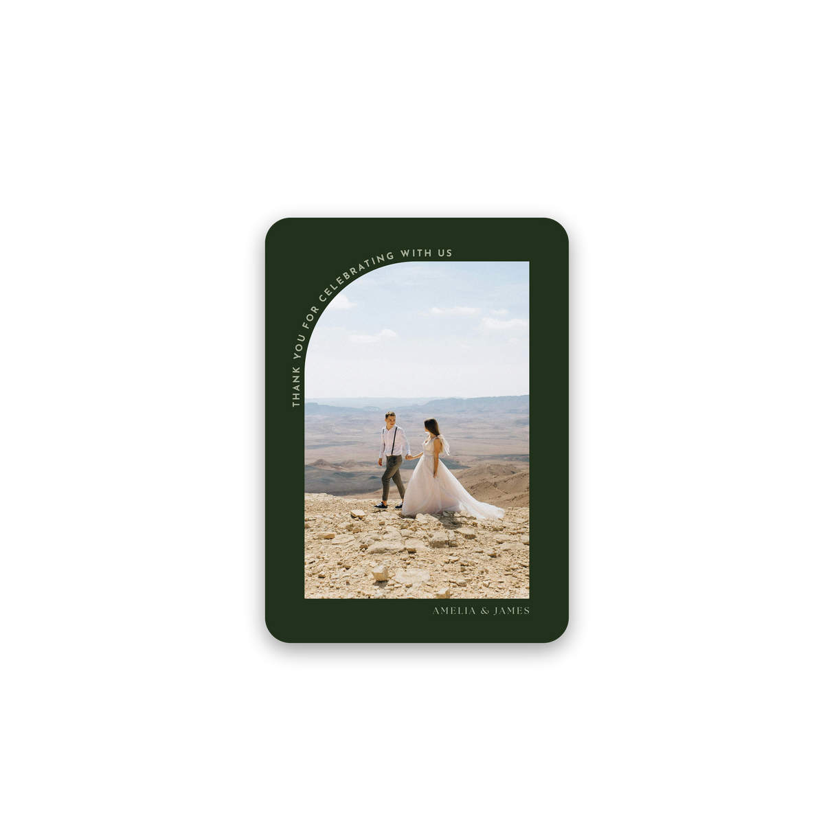 Two Toned Green Wedding Thank You Card