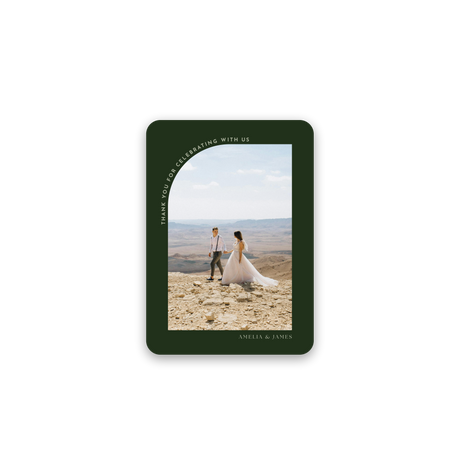 Two Toned Green Wedding Thank You Card