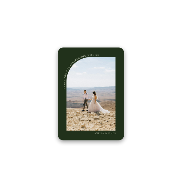 Two Toned Green Wedding Thank You Card