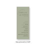 Two Toned Green wedding program