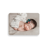 Vellum Strip birth announcement rounded corners