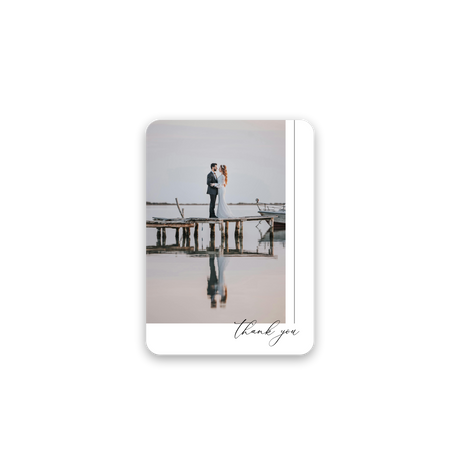 Vertical Line Wedding Thank You Card