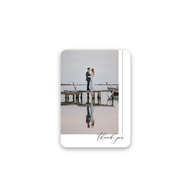 Vertical Line Wedding Thank You Card