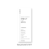 Vertical Line wedding program rounded corners