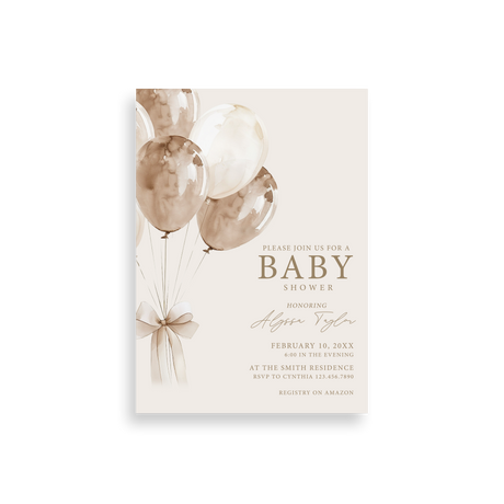 Vintage Balloon baby shower invitation