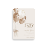 Vintage Balloon baby shower invitation rounded corners