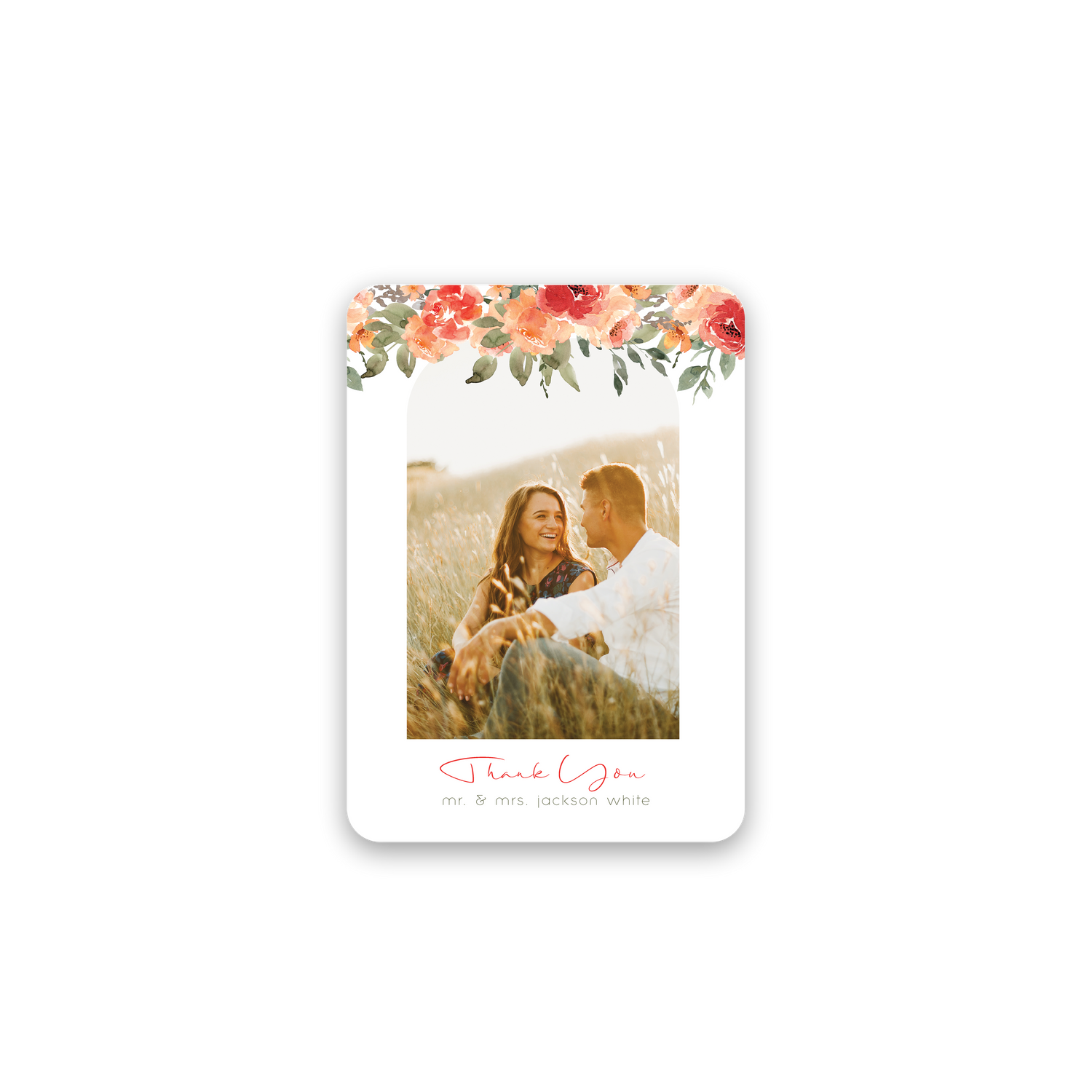 Watercolor Wedding Thank You Card